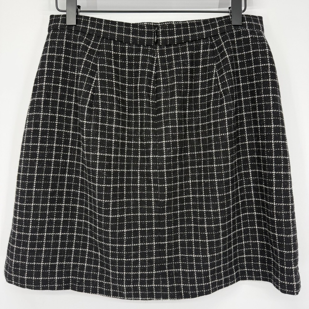 Banana Republic Black and White Wool Blend‎ Plaid Mini Skirt - Picture 2 of 11
